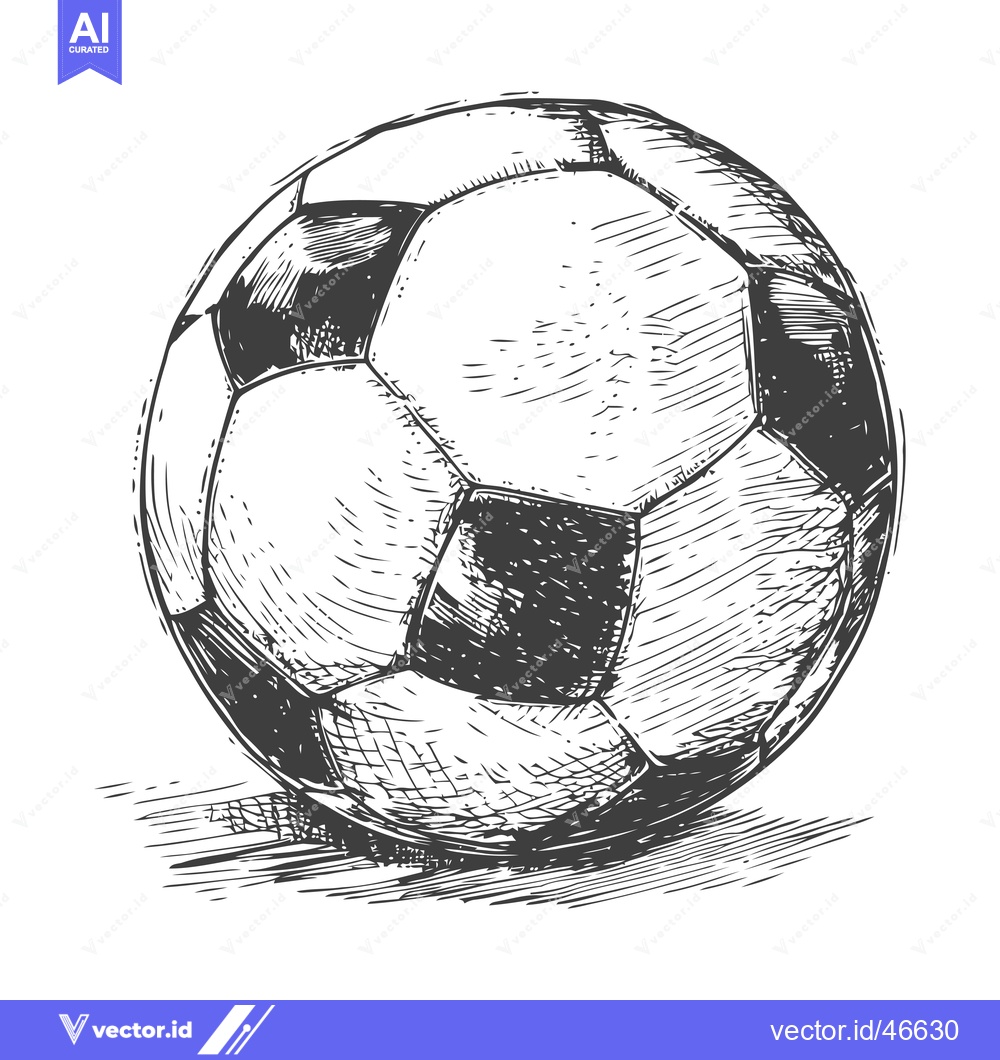 Premium Vector dari Hand-Drawn Sketch of a Classic Soccer Ball