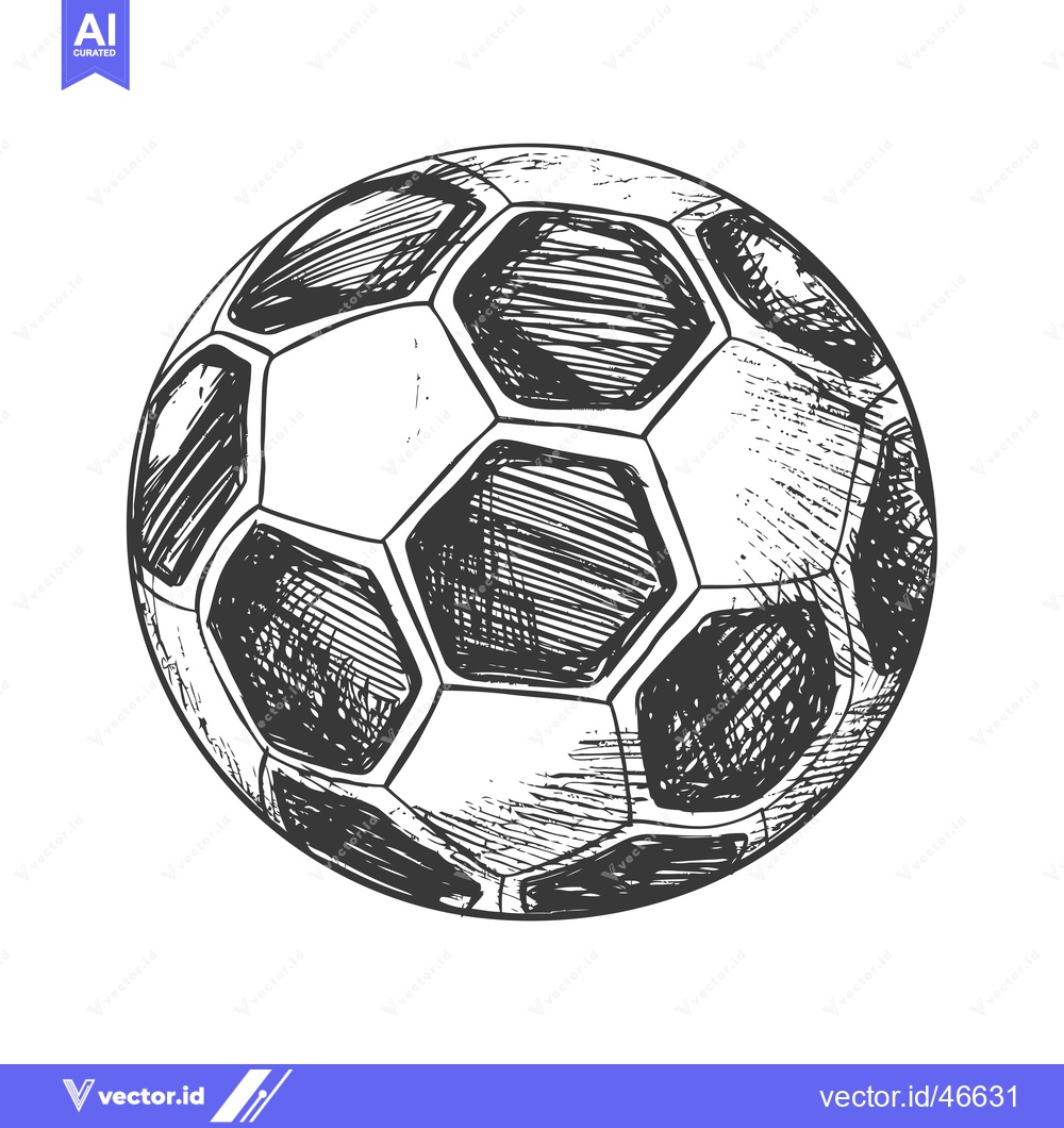 Premium Vector of Hand-Drawn Sketch of a Classic Soccer Ball