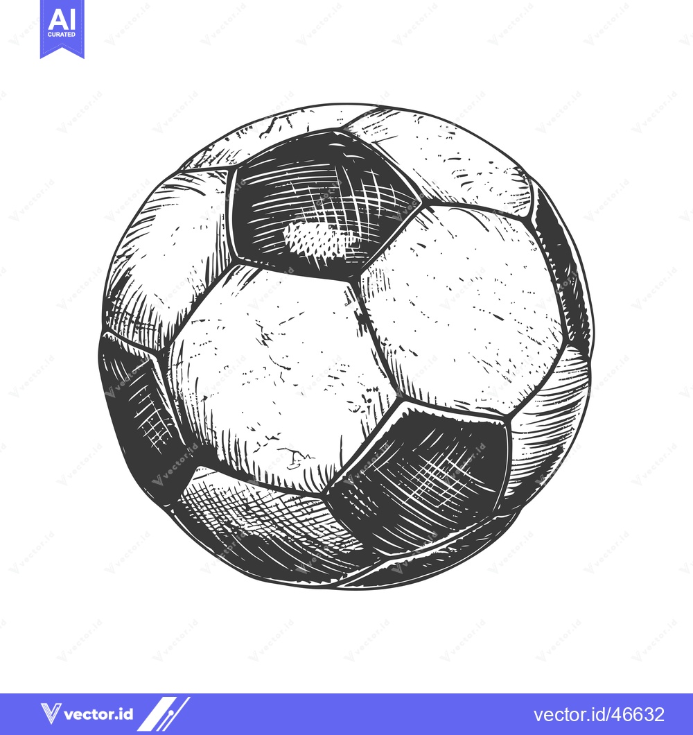Premium Vector of Hand-Drawn Sketch of a Classic Soccer Ball