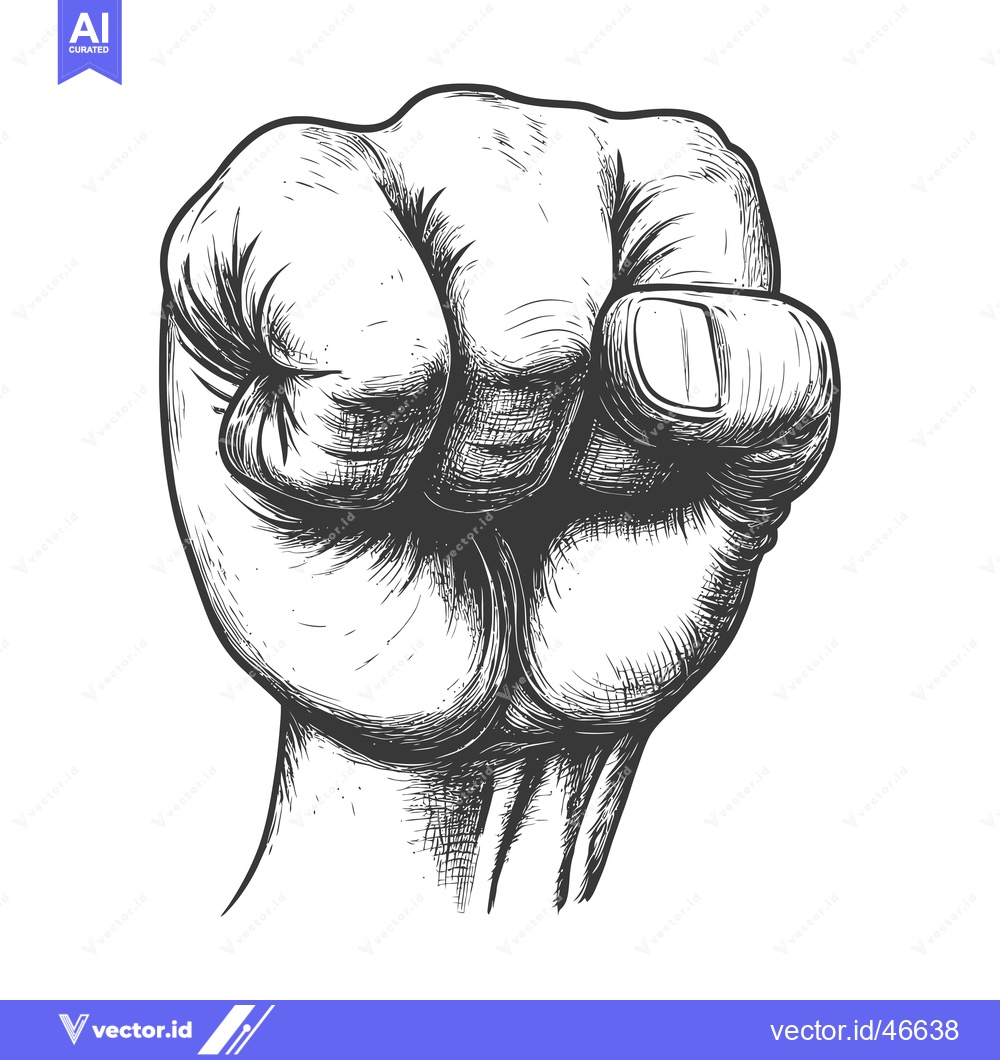 Premium Vector dari Hand Drawn Sketch of a Closed Fist with Thumb Extended