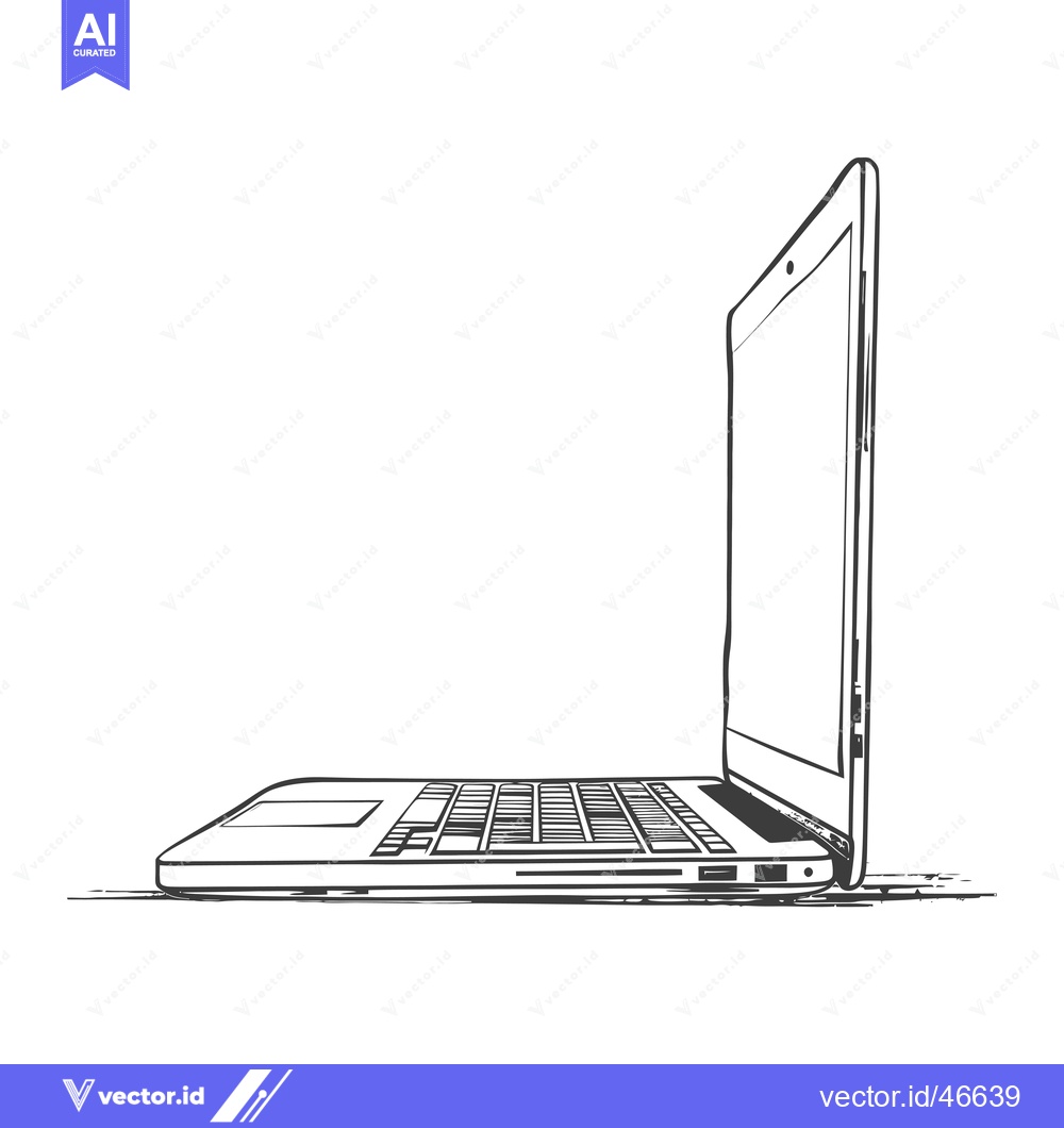 Premium Vector dari Hand-drawn sketch of a closed laptop computer