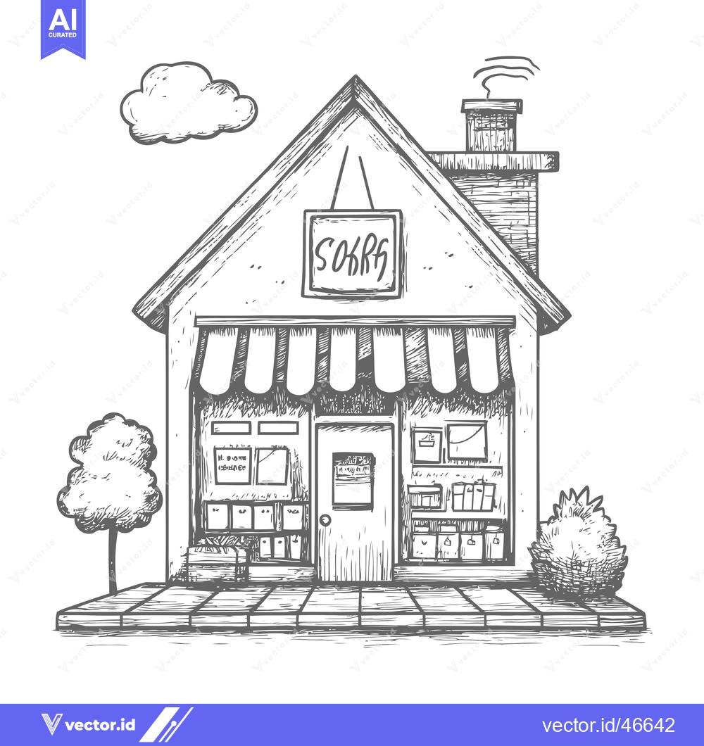 Premium Vector dari Hand-Drawn Sketch of a Closed Shop with a "Sorry" Sign