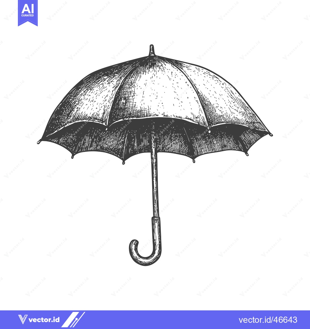 Premium Vector of Hand-Drawn Sketch of a Closed Umbrella