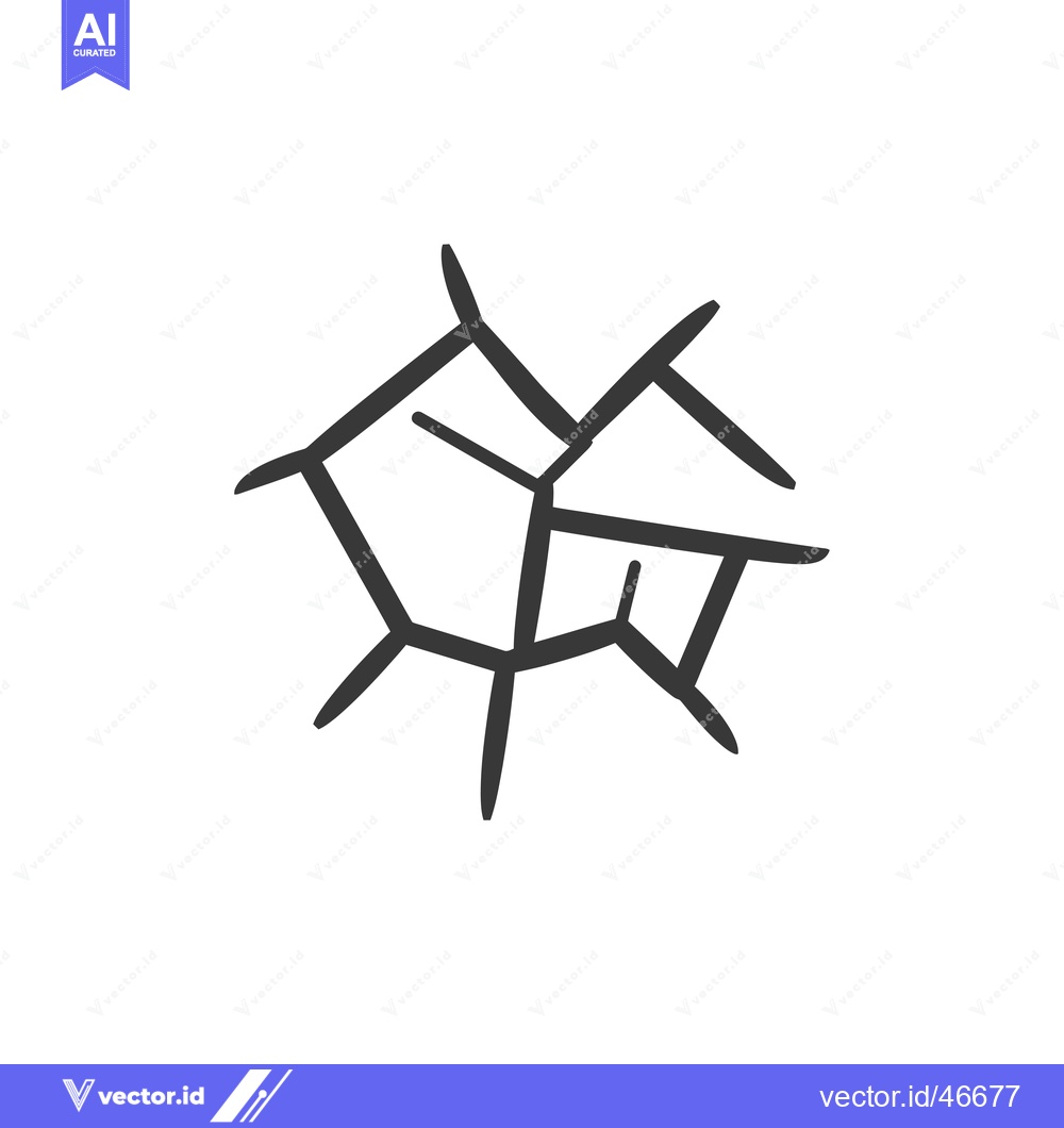 Premium Vector dari Hand-drawn sketch of a cracked and broken ice piece
