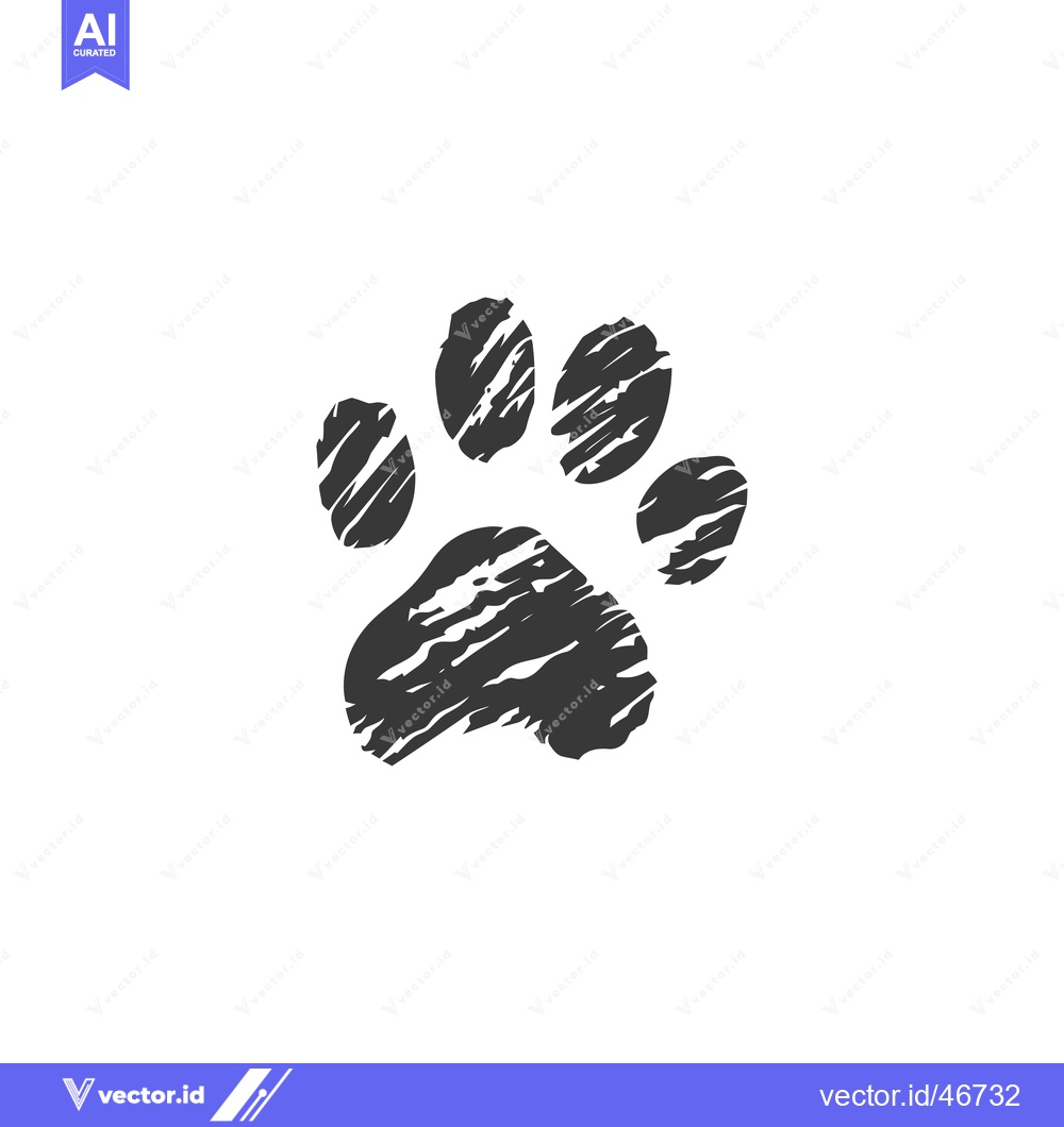 Premium Vector dari Hand-Drawn Sketch of a Dog Paw Print