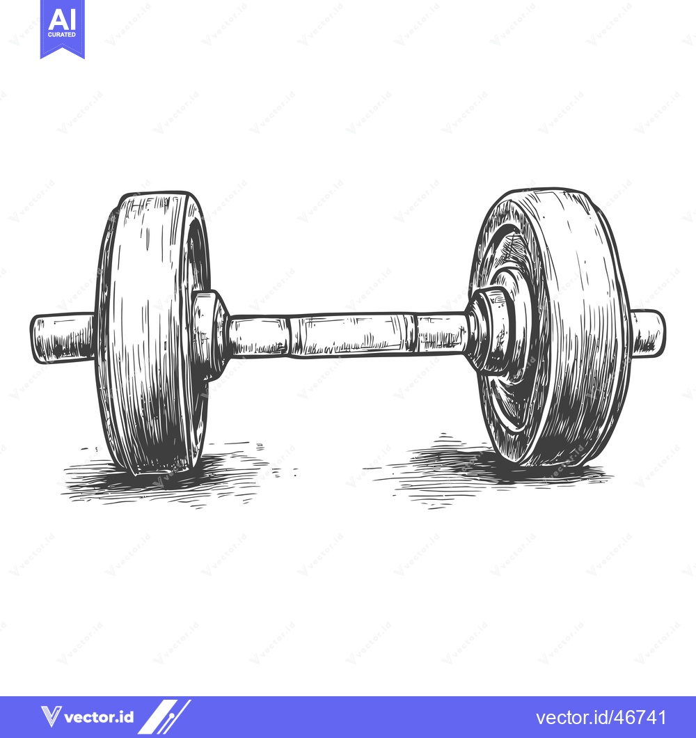 Premium Vector of Hand-drawn sketch of a dumbbell weight for fitness