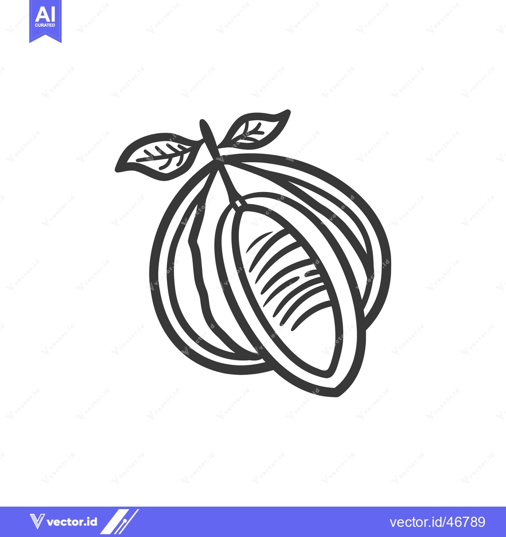 Premium Vector dari Hand-Drawn Sketch of a Guava with Leaves