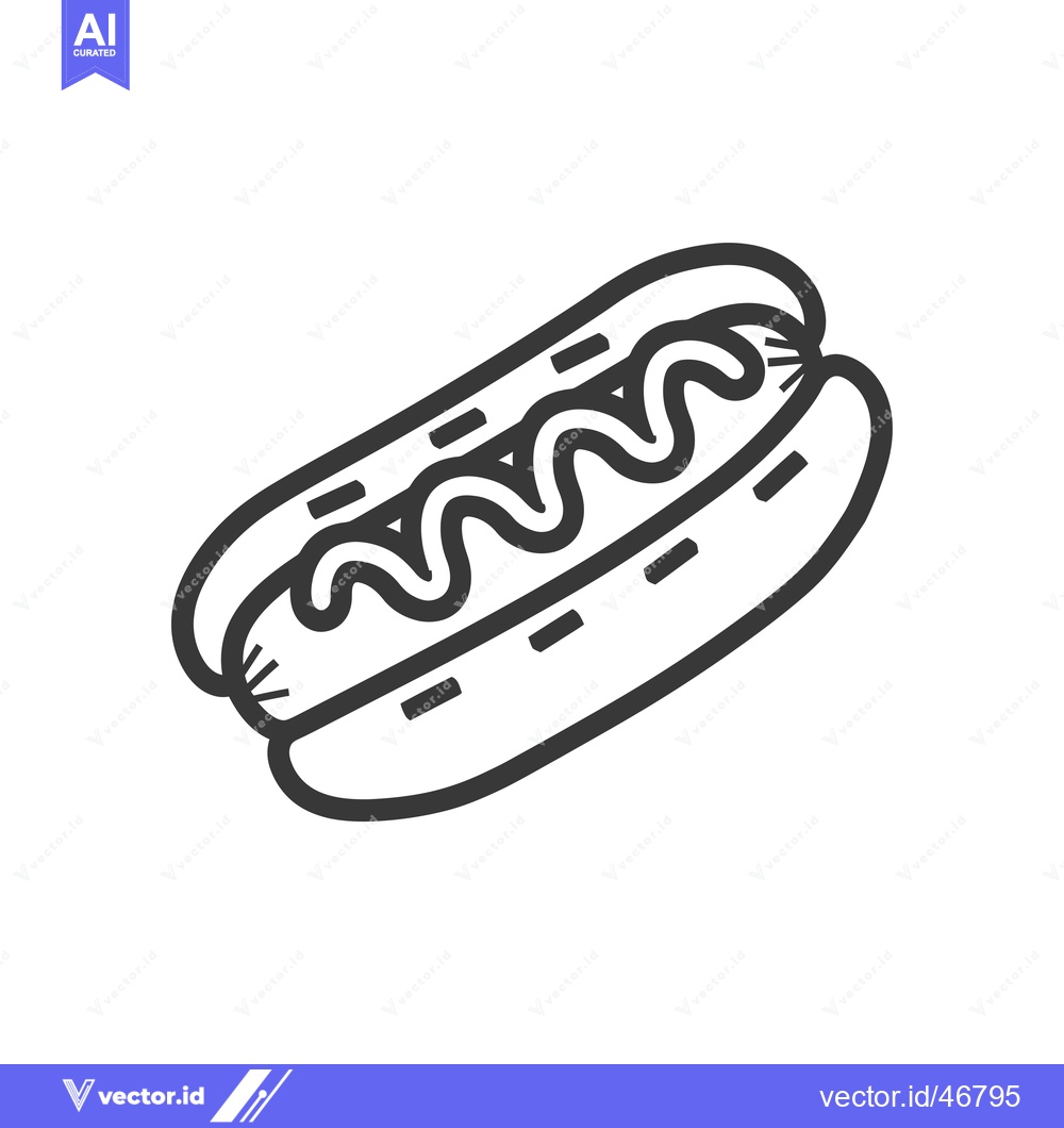 Premium Vector of Hand-drawn sketch of a hotdog with mustard