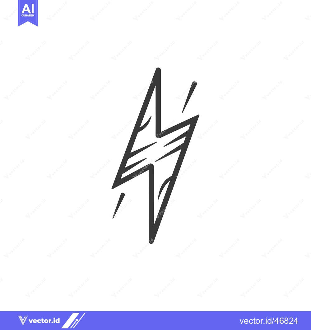 Premium Vector of Hand-Drawn Sketch of a Lightning Bolt Icon