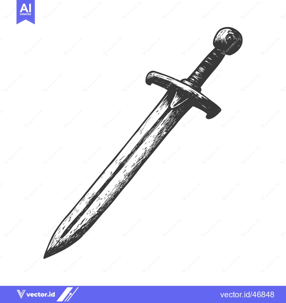 Premium Vector of Hand-Drawn Sketch of a Medieval Sword