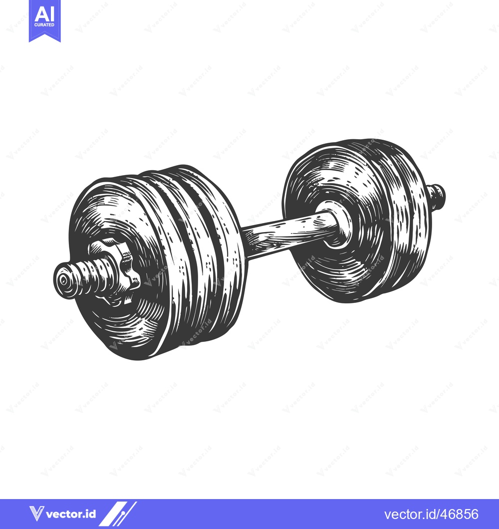 Premium Vector of Hand-Drawn Sketch of a Metal Barbell for Weightlifting