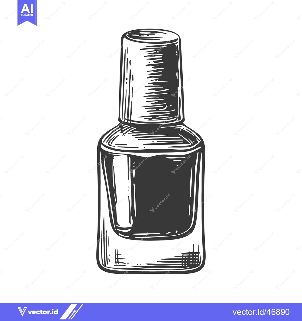 Premium Vector dari Hand-Drawn Sketch of a Nail Polish Bottle