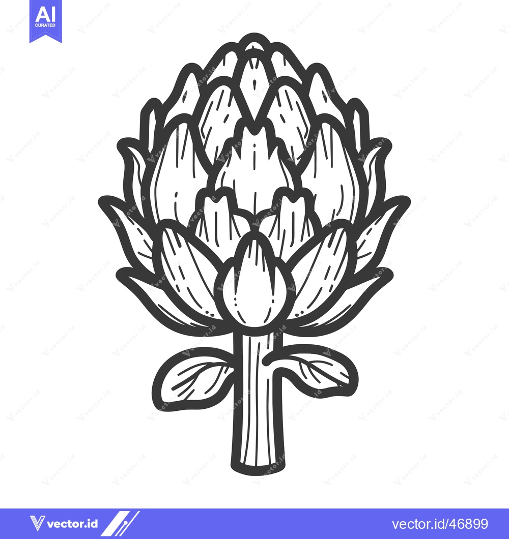 Premium Vector of Hand-Drawn Sketch of an Artichoke Plant