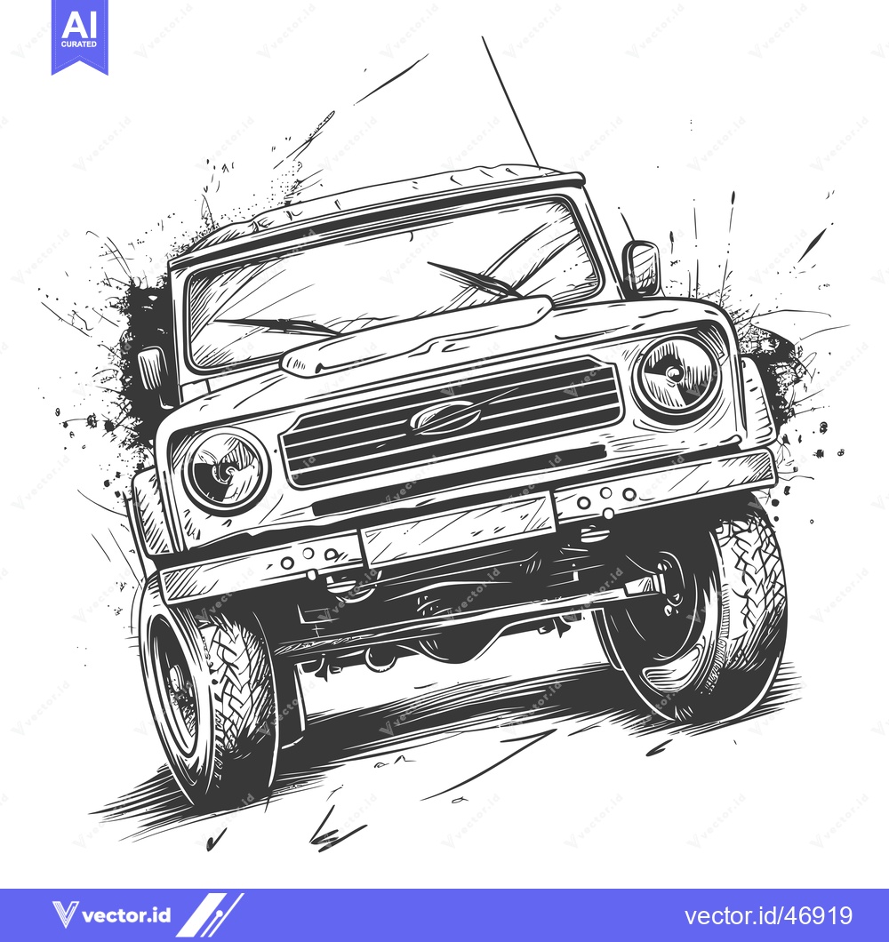 Premium Vector of Hand-drawn Sketch of an Off-Road Vehicle with a Rugged Design