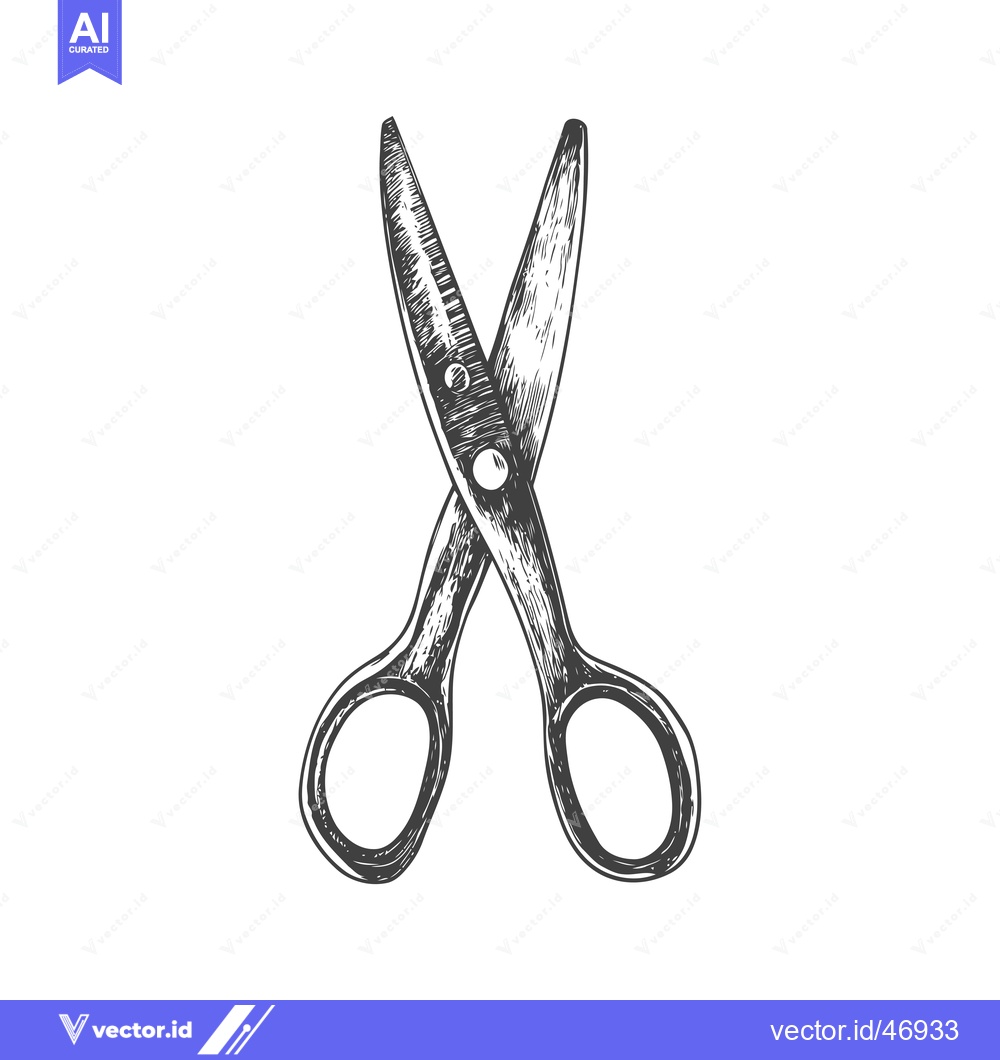 Premium Vector of Hand-Drawn Sketch of a Pair of Closed Scissors