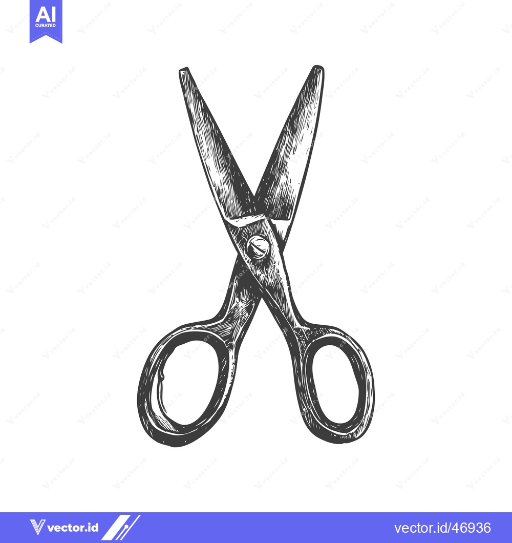 Premium Vector dari Hand-Drawn Sketch of a Pair of Scissors