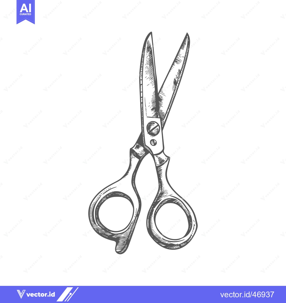 Premium Vector dari Hand-Drawn Sketch of a Pair of Scissors