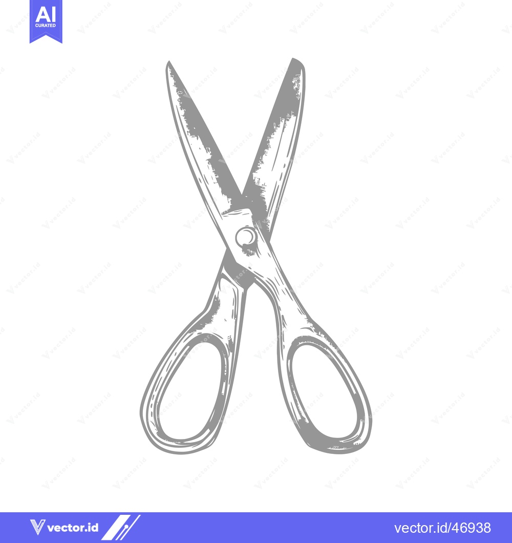 Premium Vector of Hand-Drawn Sketch of a Pair of Scissors