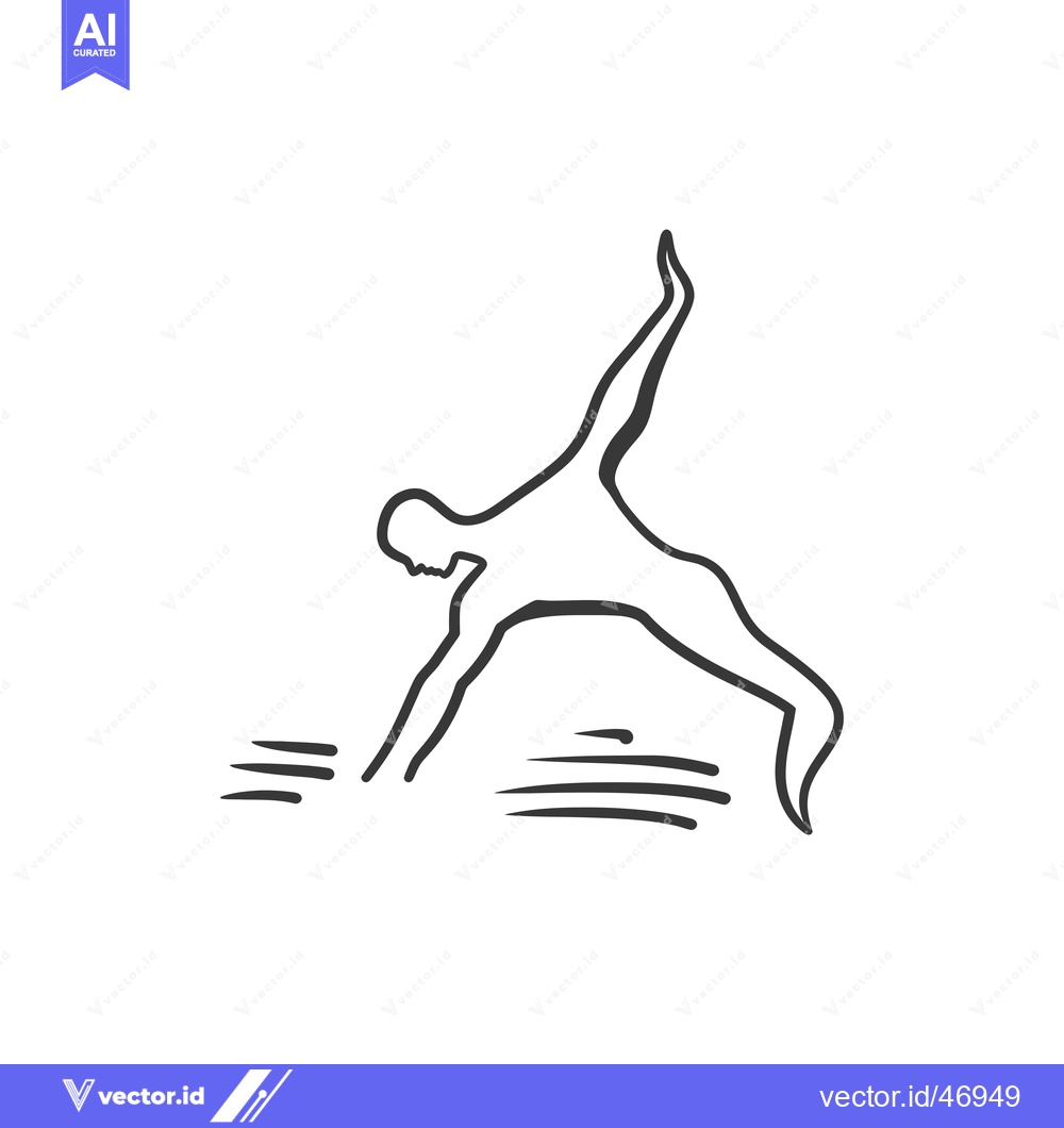 Premium Vector of Hand-Drawn Sketch of a Person Performing a Yoga Pose