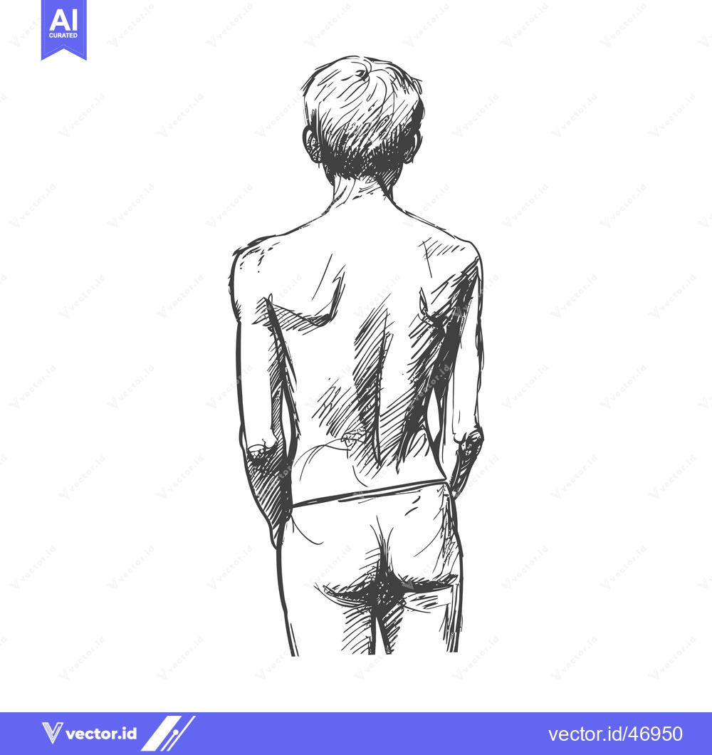 Premium Vector dari Hand-drawn Sketch of a Person's Back
