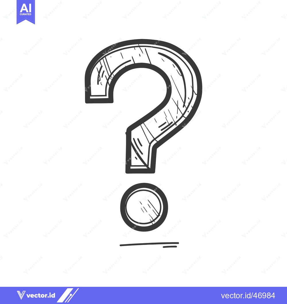 Premium Vector of Hand-drawn Sketch of a Question Mark with a Dot Below