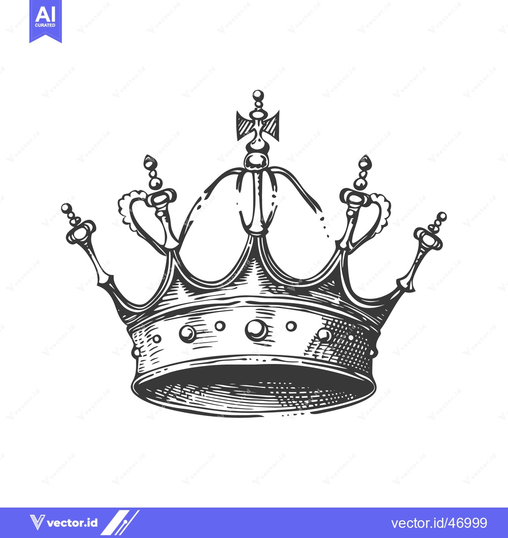 Premium Vector dari Hand-drawn sketch of a royal crown with a cross on top