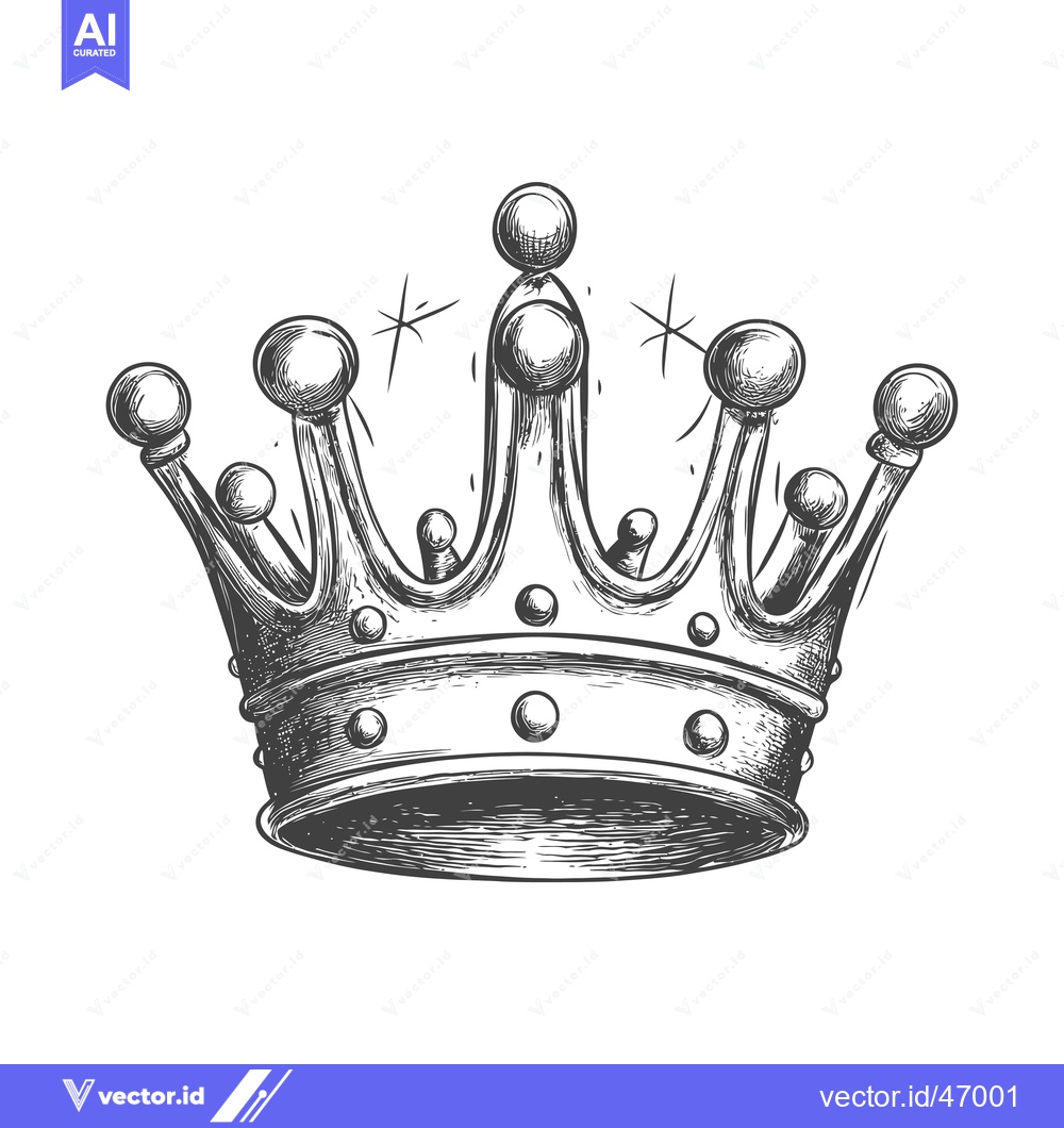 Premium Vector dari Hand-drawn sketch of a royal crown with embellishments