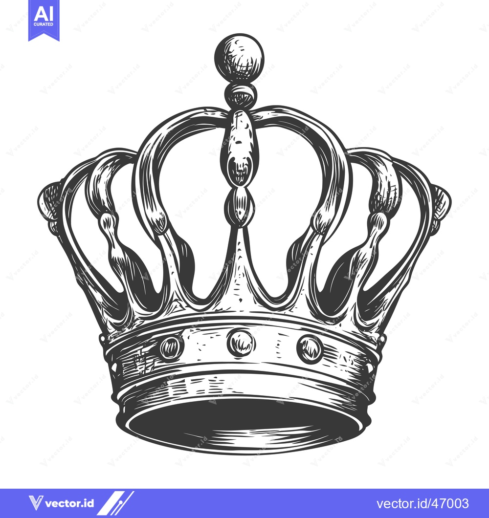 Premium Vector of Hand-Drawn Sketch of a Royal Crown with Ornate Details