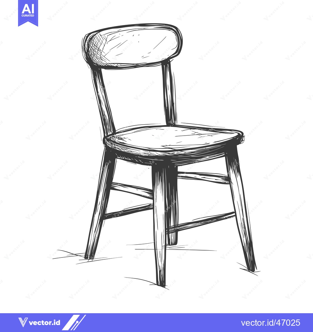 Premium Vector of Hand-Drawn Sketch of a Simple Wooden Chair