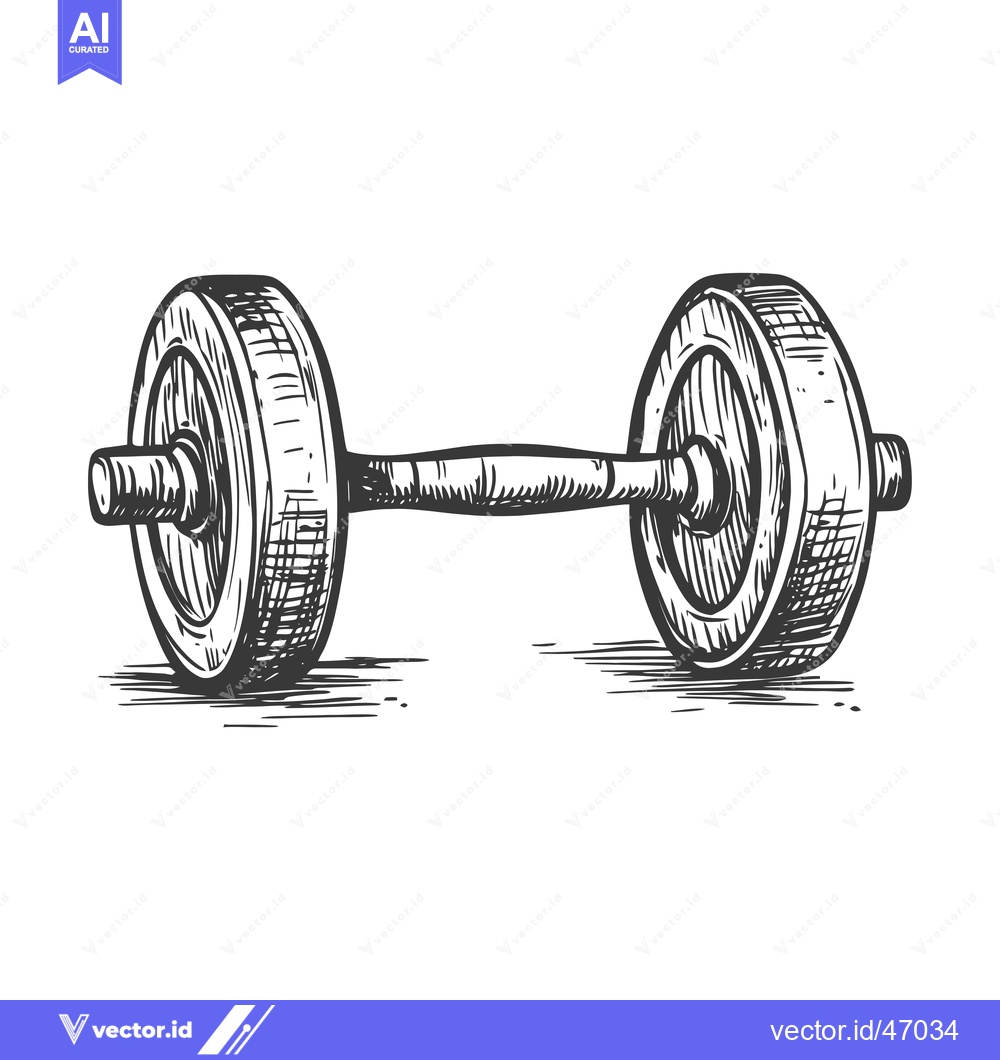 Premium Vector of Hand-Drawn Sketch of a Single Dumbbell Weight