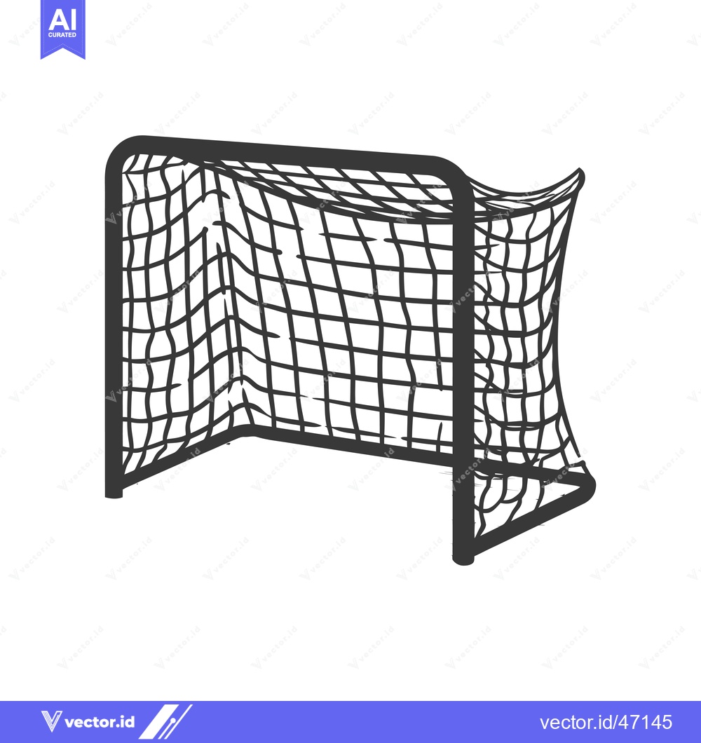Premium Vector dari Hand-drawn sketch of a soccer goal with a net