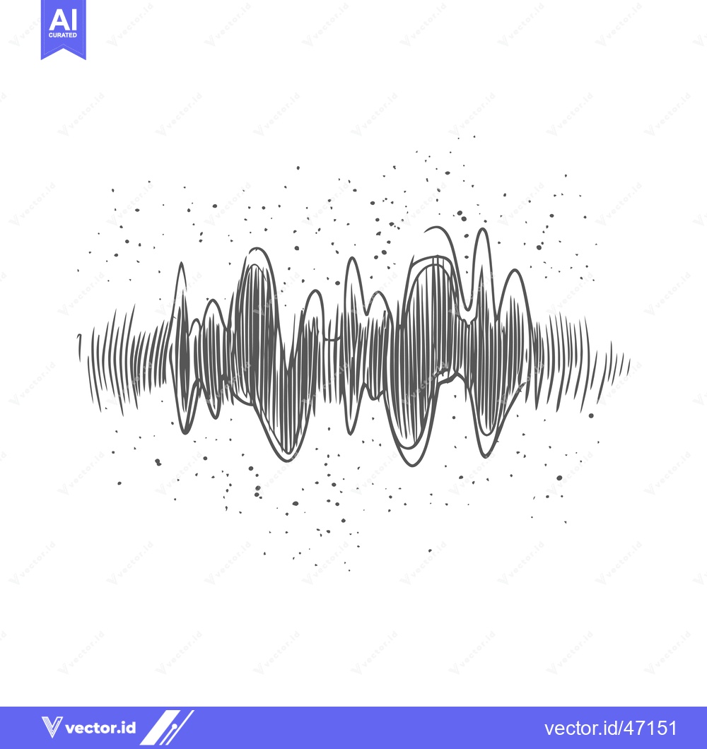 Premium Vector dari Hand-drawn sketch of a sound wave with grunge texture