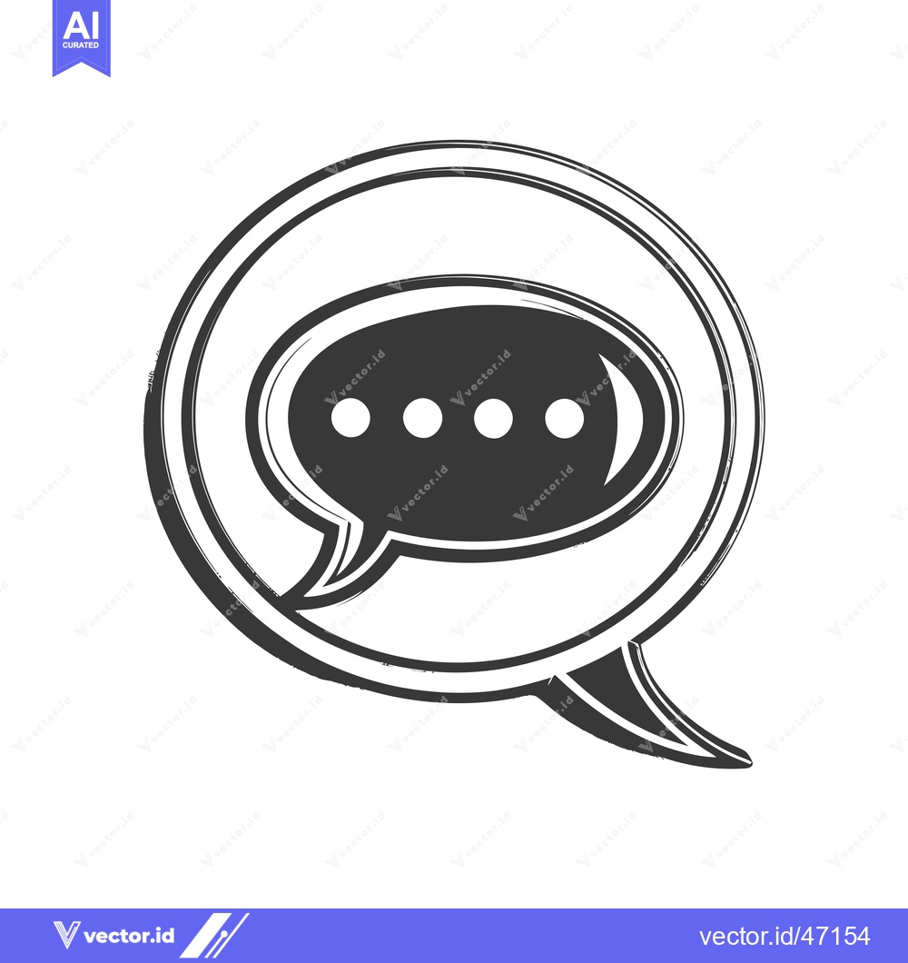 Premium Vector dari Hand-Drawn Sketch of a Speech Bubble with Ellipses