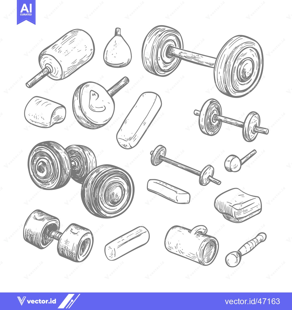 Premium Vector of Hand-Drawn Sketch of Assorted Gym Equipment