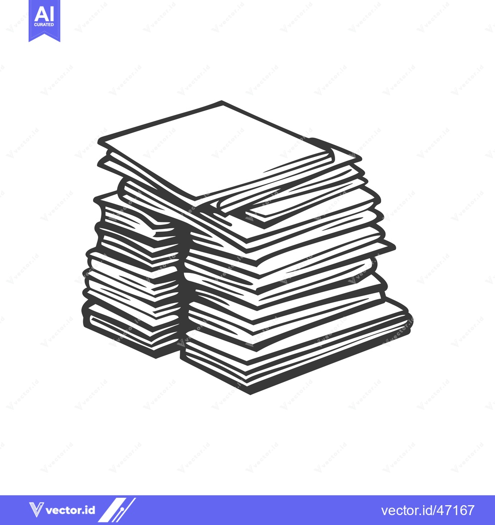 Premium Vector of Hand-Drawn Sketch of a Stack of Papers