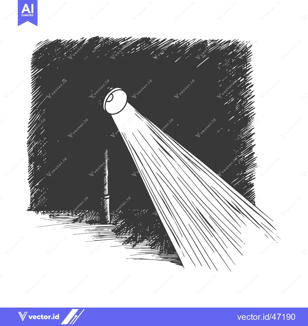 Premium Vector of Hand-Drawn Sketch of a Streetlight Illuminating Darkness
