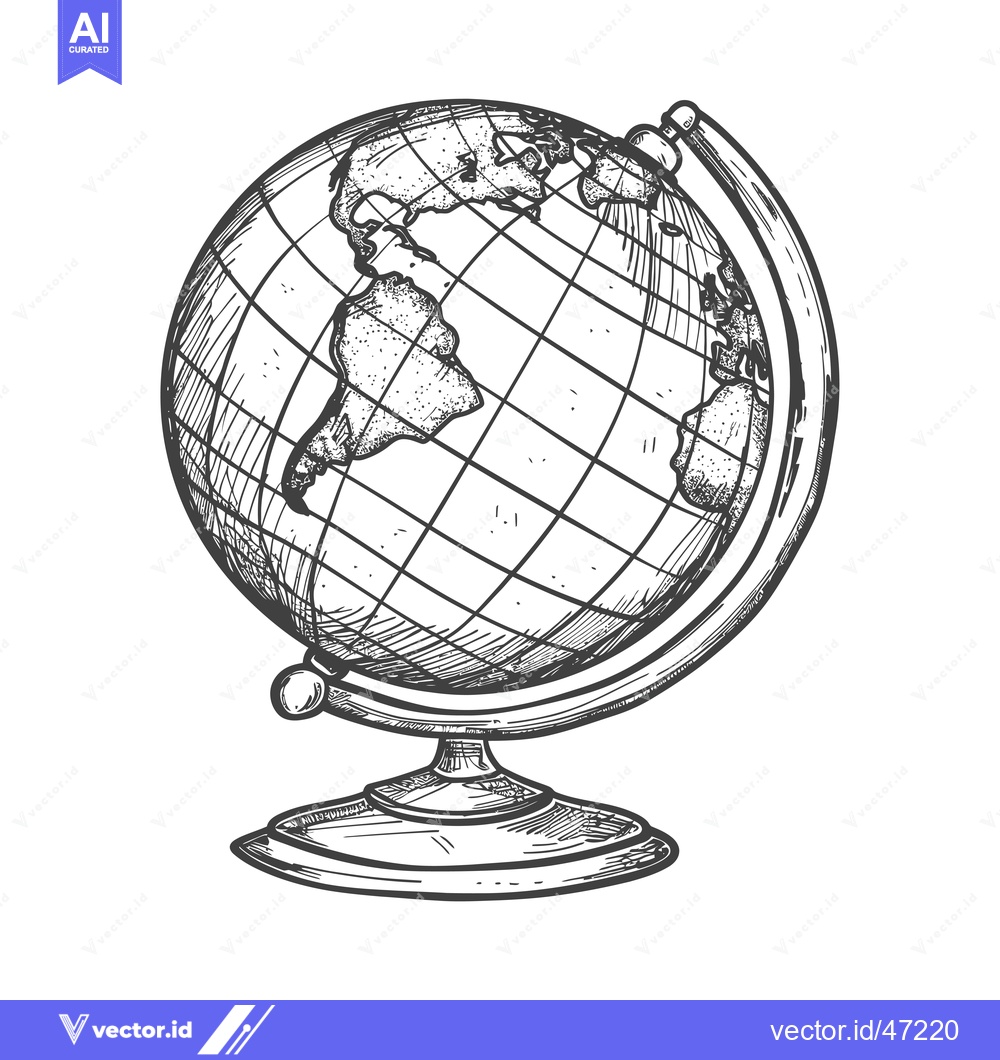 Premium Vector of Hand-Drawn Sketch of a Traditional Globe