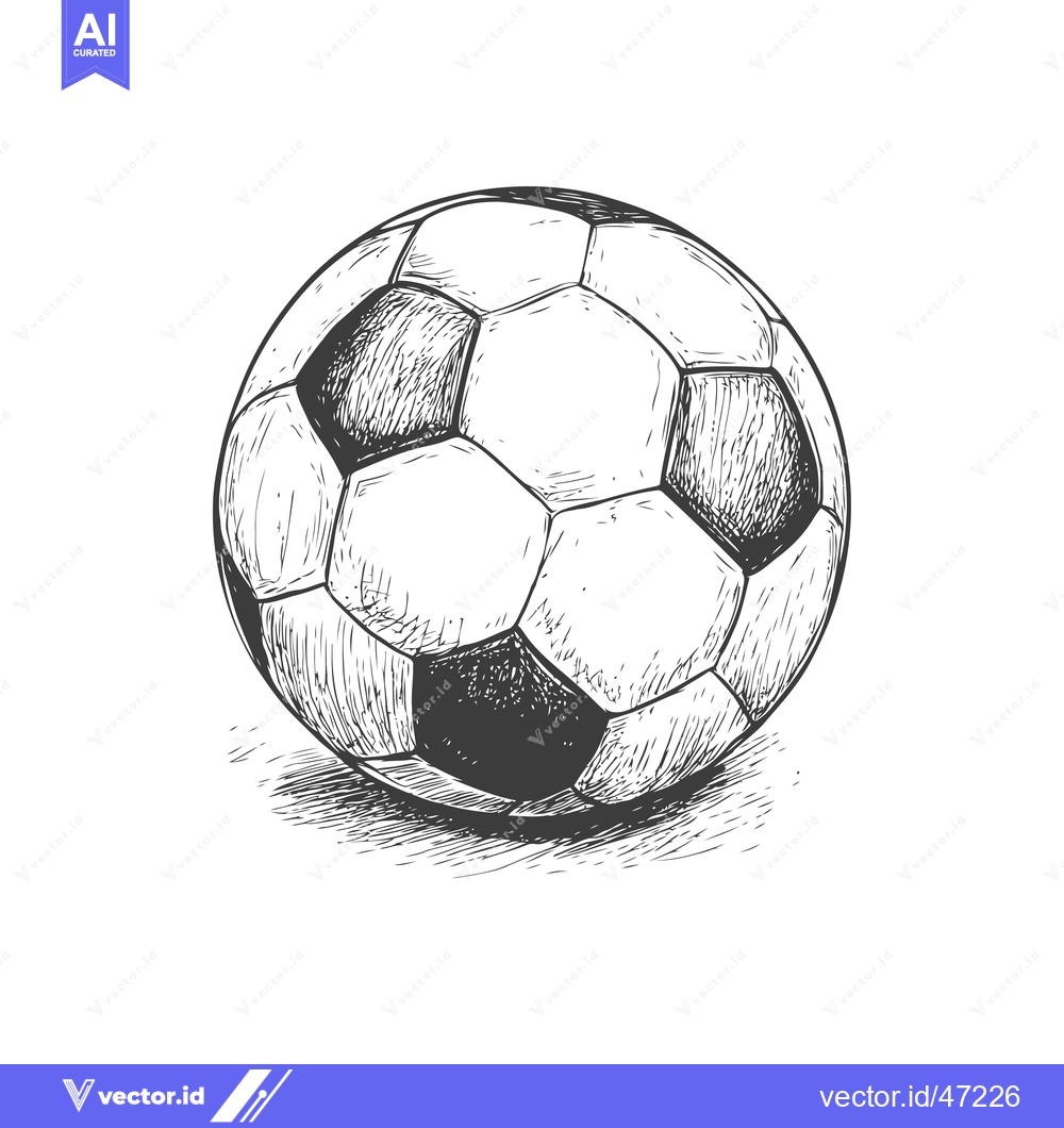 Premium Vector dari Hand-Drawn Sketch of a Traditional Soccer Ball