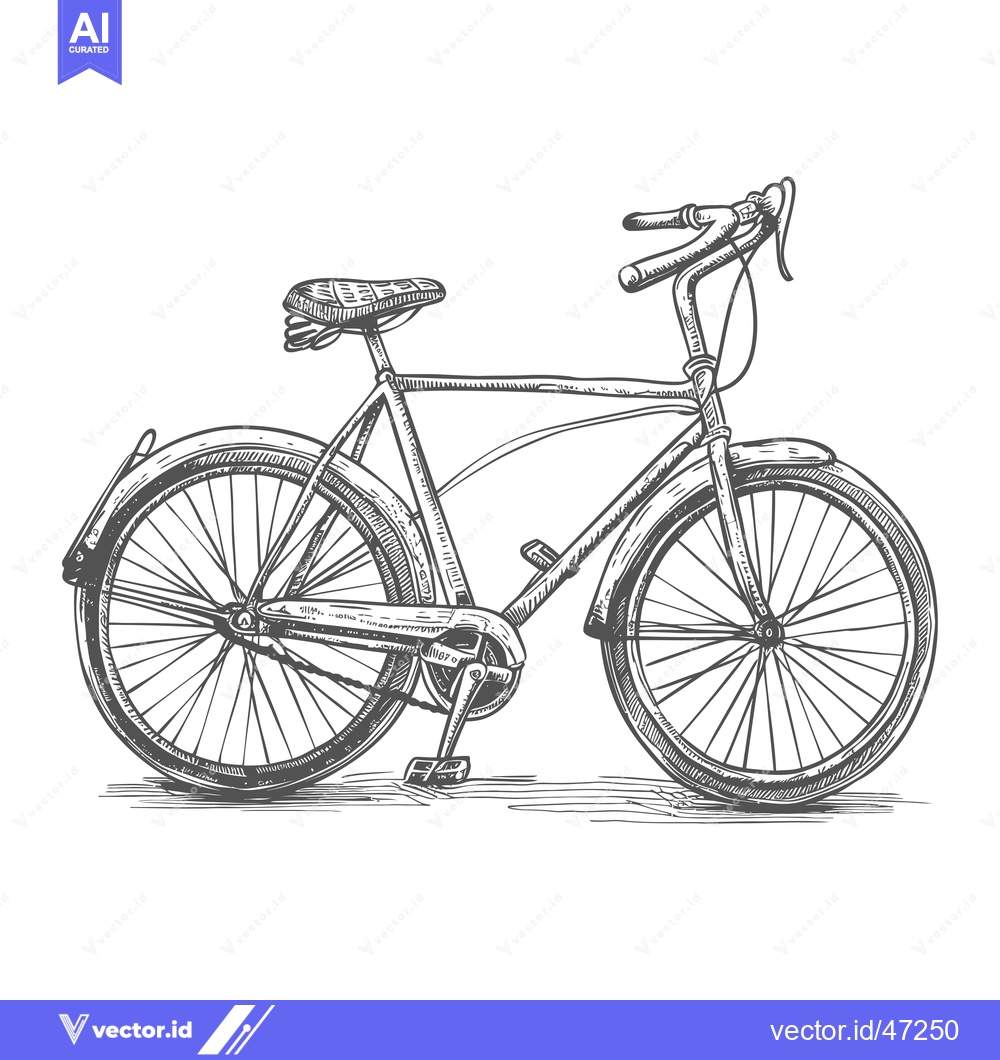 Premium Vector of Hand-drawn Sketch of a Vintage Bicycle