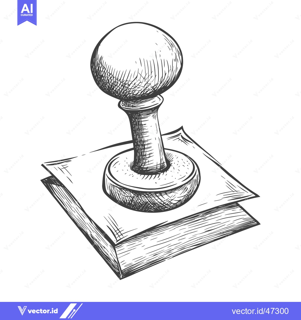 Premium Vector of Hand-drawn sketch of a vintage rubber stamp