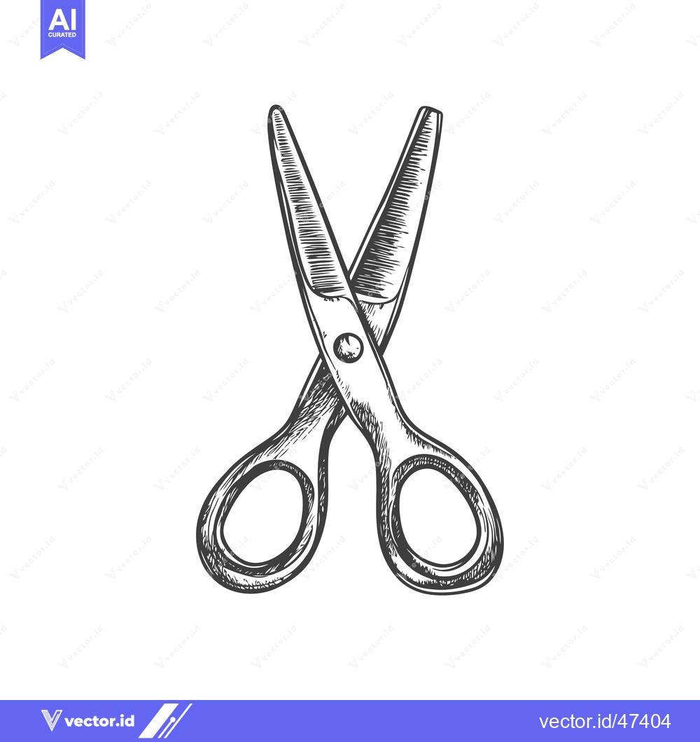 Premium Vector of Hand-Drawn Sketch of Closed Scissors