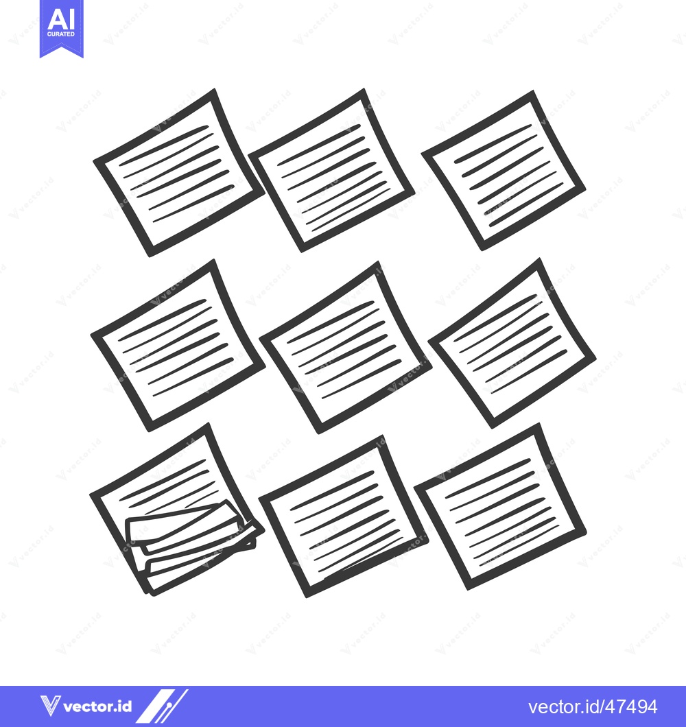 Premium Vector dari Hand-drawn Sketch of Papers on a Wall