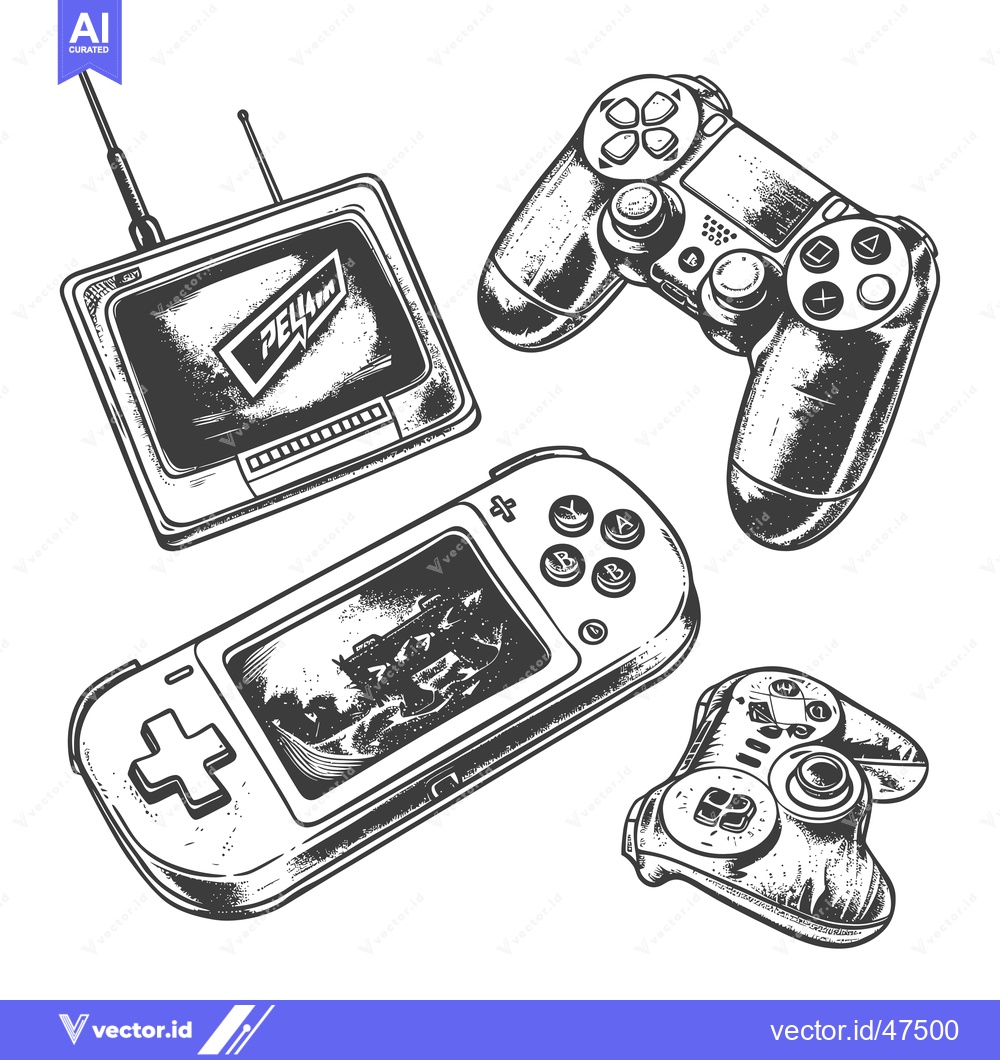 Premium Vector of Hand-drawn sketch of retro and modern game consoles and controllers