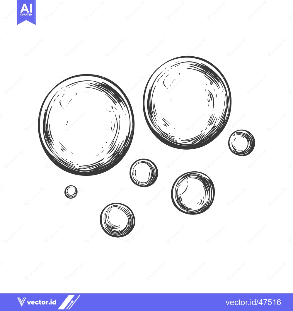 Premium Vector dari Hand-Drawn Sketch of Six Bubbles in Various Sizes