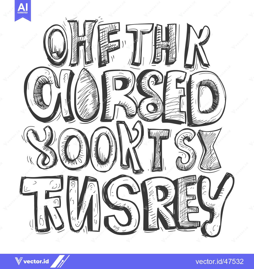 Premium Vector of Hand-drawn sketch of the phrase "Oh the cursed books try"
