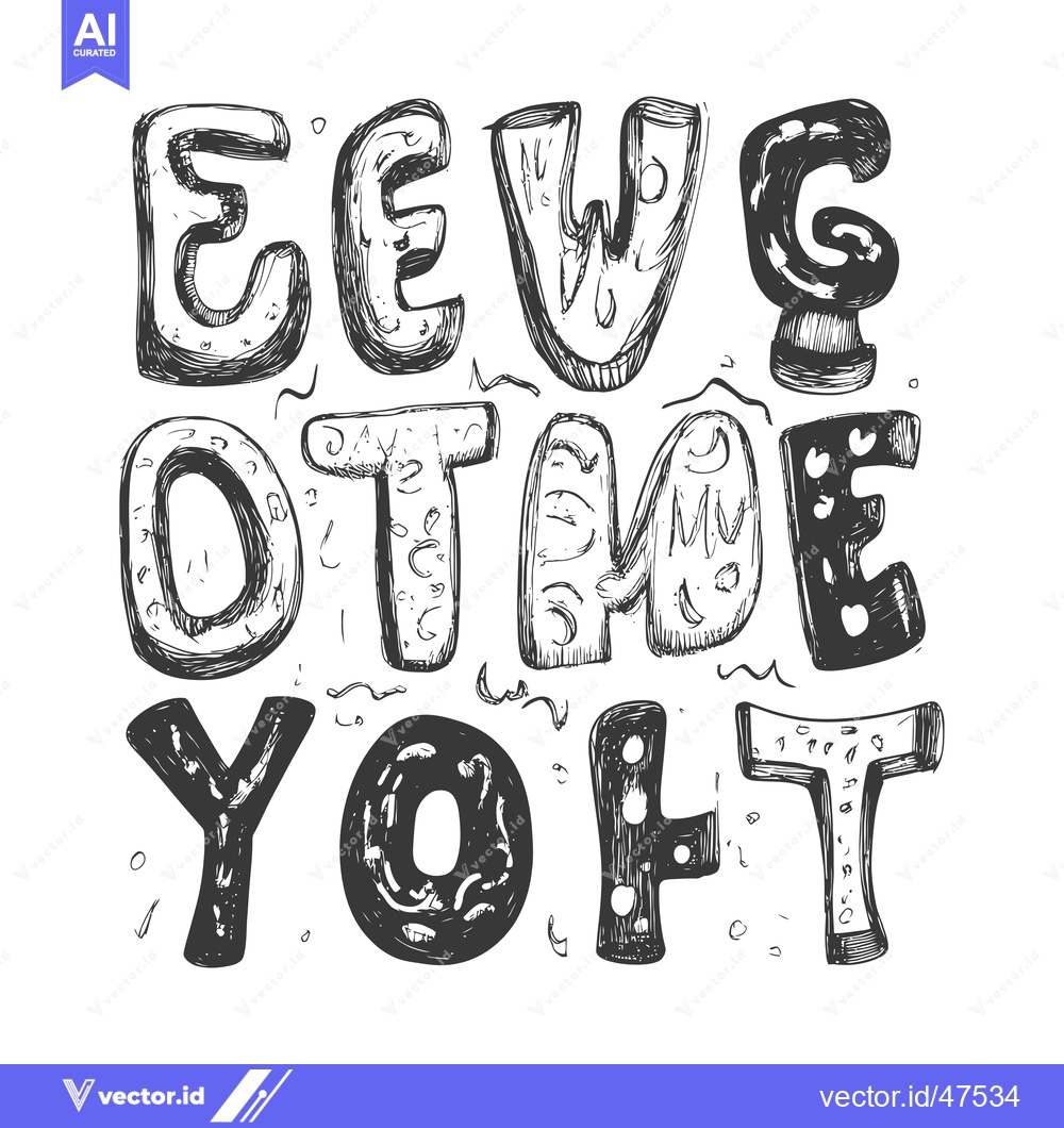 Premium Vector of Hand-drawn sketch of the word "every other year"