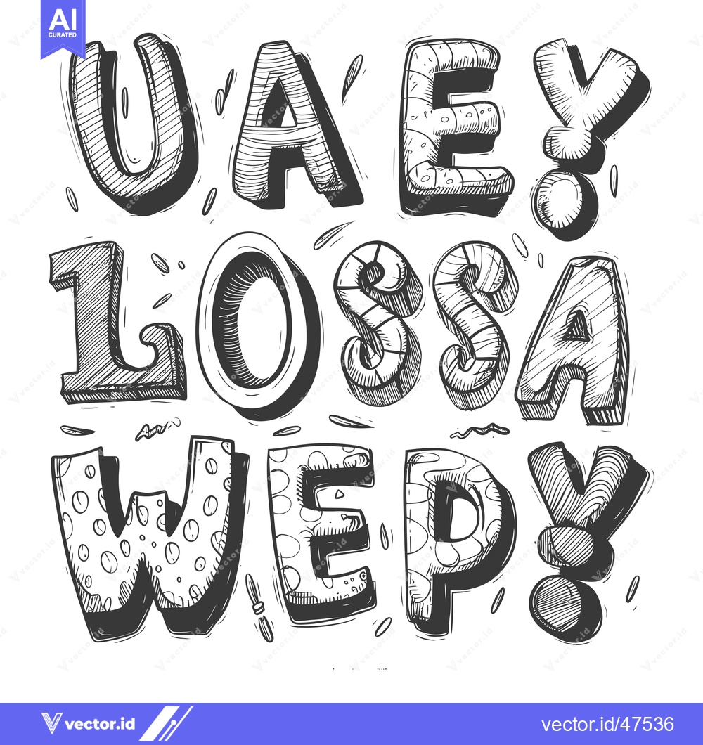 Premium Vector dari Hand-drawn sketch of the word "UAE" with a playful and whimsical style