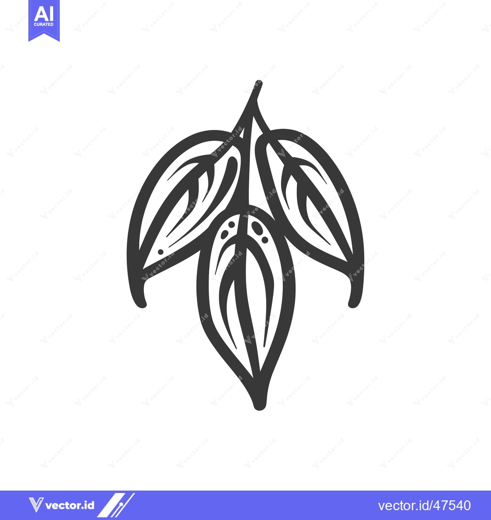 Premium Vector dari Hand-Drawn Sketch of Three Black Leaves with White Background
