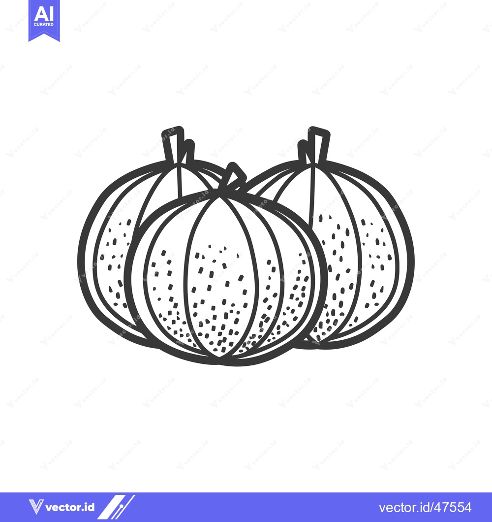 Premium Vector dari Hand-drawn Sketch of Three Pumpkins