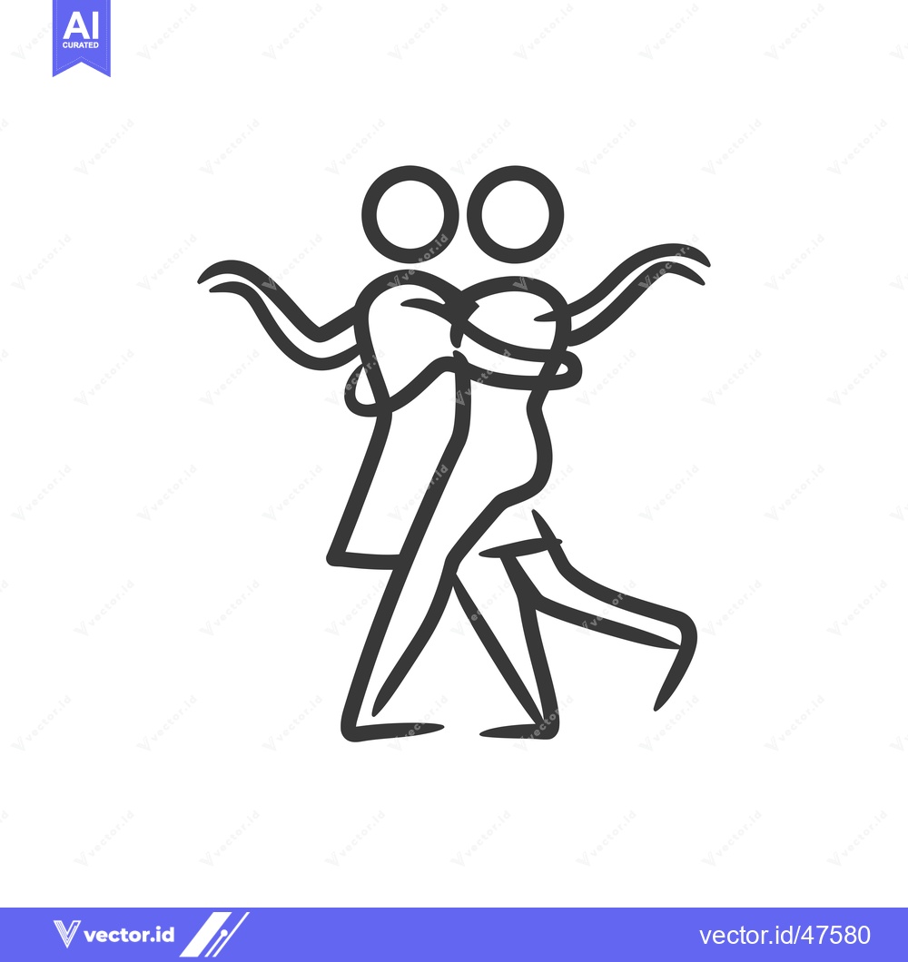 Premium Vector of Hand Drawn Sketch of Two People Dancing